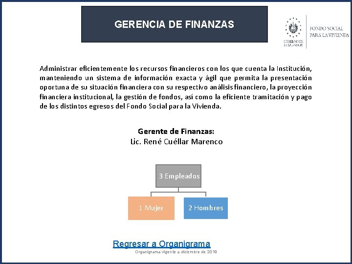 GERENCIA DE FINANZAS Administrar eficientemente los recursos financieros con los que cuenta la Institución,