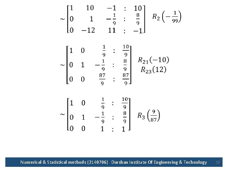  • Numerical & Statistical methods (2140706) Darshan Institute Of Engineering & Technology 19