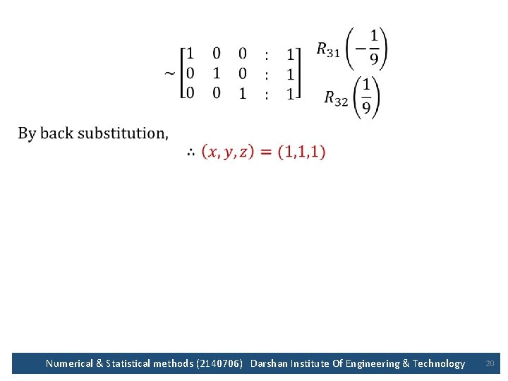  • Numerical & Statistical methods (2140706) Darshan Institute Of Engineering & Technology 20