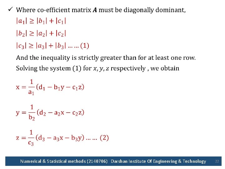  • Numerical & Statistical methods (2140706) Darshan Institute Of Engineering & Technology 22