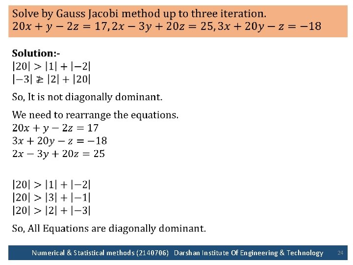  • Numerical & Statistical methods (2140706) Darshan Institute Of Engineering & Technology 24
