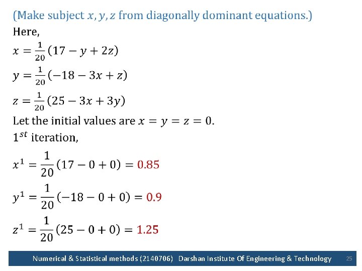  • Numerical & Statistical methods (2140706) Darshan Institute Of Engineering & Technology 25