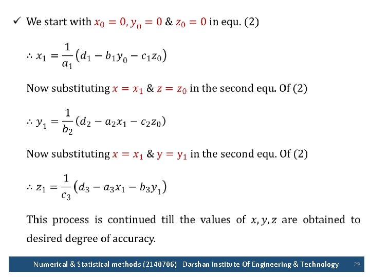 • Numerical & Statistical methods (2140706) Darshan Institute Of Engineering & Technology 29