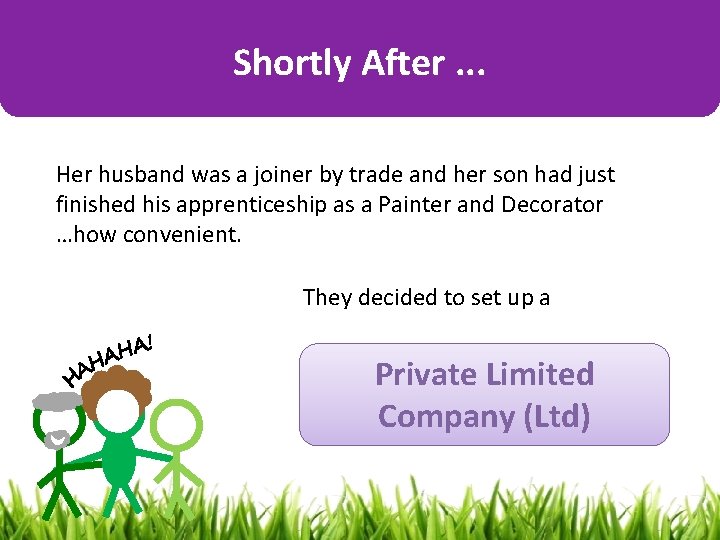 Shortly After. . . Her husband was a joiner by trade and her son Shortly After. . . Her husband was a joiner by trade and her son