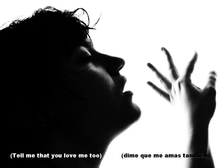 (Tell me that you love me too) (dime que me amas también) 
