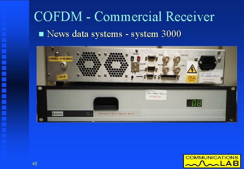 COFDM - Commercial Receiver n 48 News data systems - system 3000 