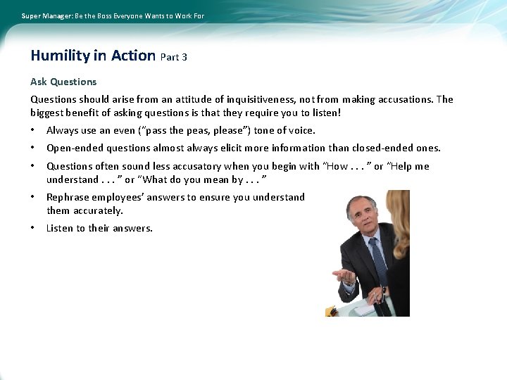 Super Manager: Be the Boss Everyone Wants to Work For Humility in Action Part
