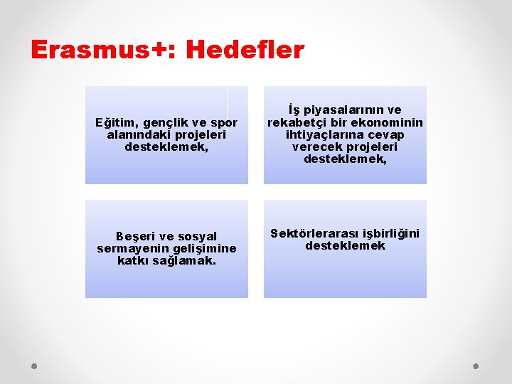 Erasmus+: Hedefler Eğitim, gençlik ve spor alanındaki projeleri desteklemek, Beşeri ve sosyal sermayenin gelişimine