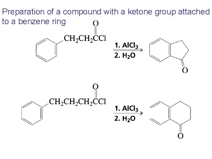 Preparation of a compound with a ketone group attached to a benzene ring 