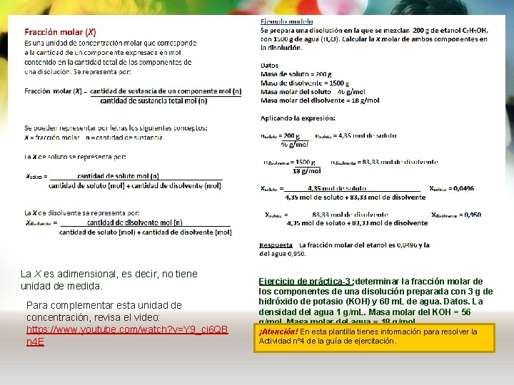 La X es adimensional, es decir, no tiene unidad de medida. Para complementar esta