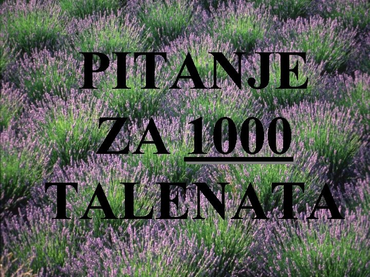 PITANJE ZA 1000 TALENATA 