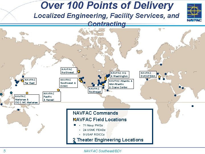 Over 100 Points of Delivery Localized Engineering, Facility Services, and Contracting NAVFAC Northwest NAVFAC