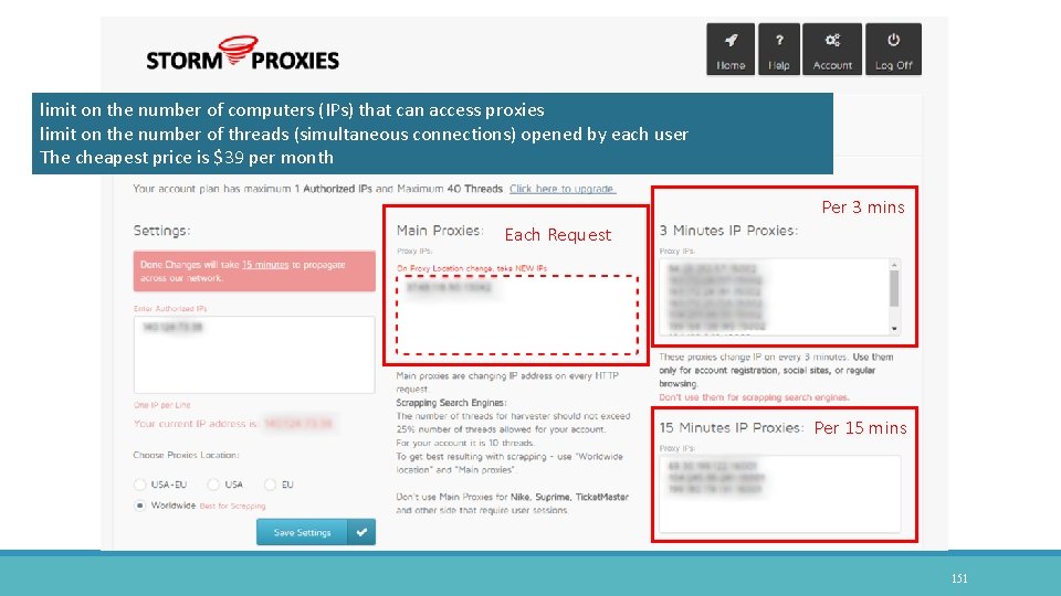 limit on the number of computers (IPs) that can access proxies limit on the