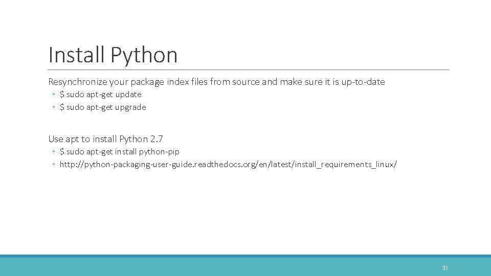 Install Python Resynchronize your package index files from source and make sure it is