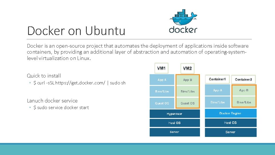 Docker on Ubuntu Docker is an open-source project that automates the deployment of applications