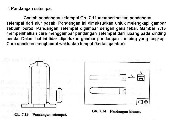 f. Pandangan setempat Contoh pandangan setempat Gb. 7. 11 memperlihatkan pandangan setempat dari alur