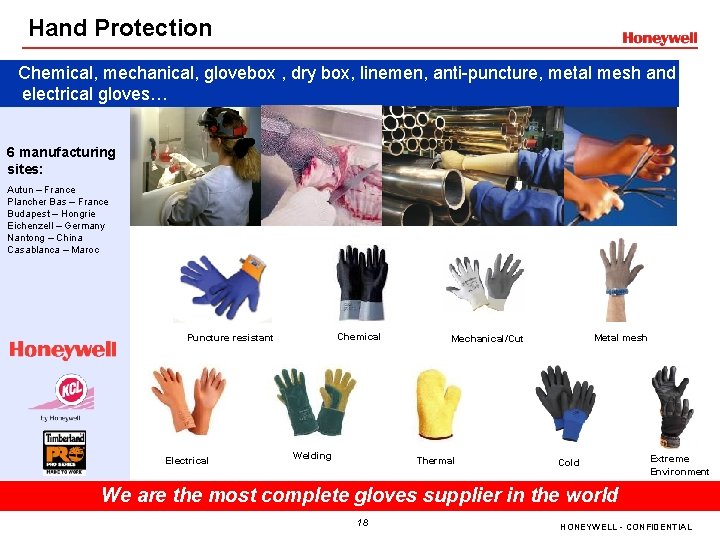 Hand Protection Chemical, mechanical, glovebox , dry box, linemen, anti-puncture, metal mesh and electrical