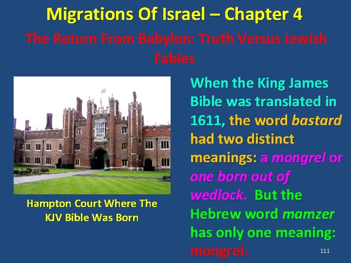 Migrations Of Israel – Chapter 4 The Return From Babylon: Truth Versus Jewish Fables
