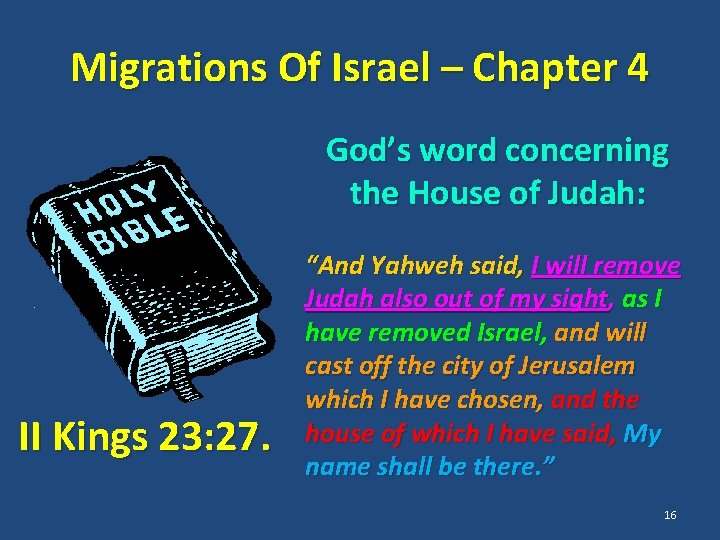 Migrations Of Israel – Chapter 4 God’s word concerning the House of Judah: II