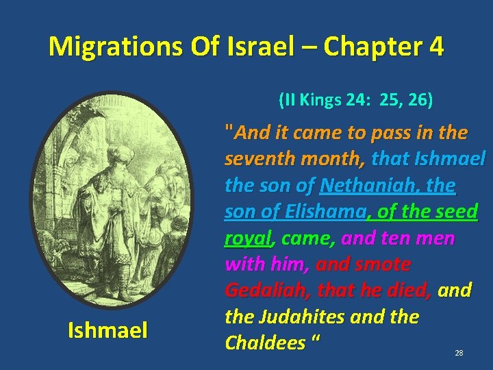 Migrations Of Israel – Chapter 4 (II Kings 24: 25, 26) Ishmael "And it
