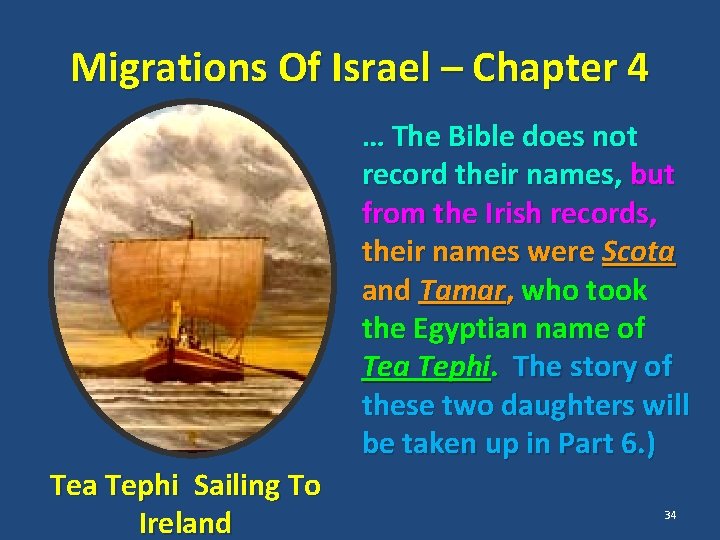 Migrations Of Israel – Chapter 4 … The Bible does not record their names,