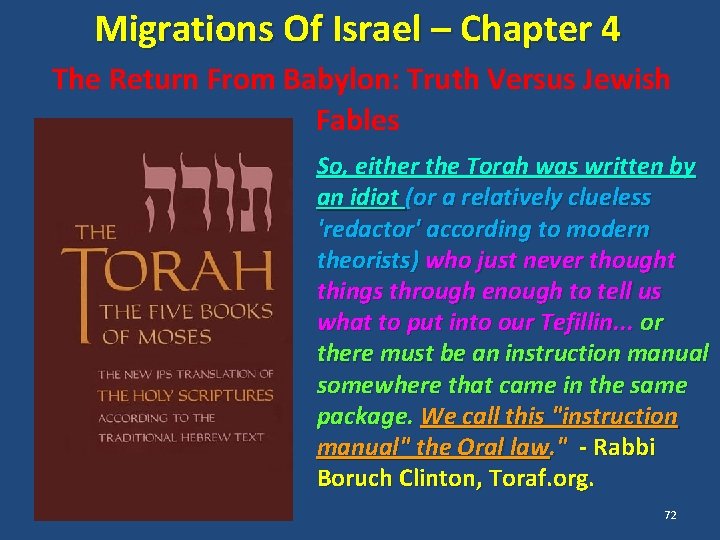 Migrations Of Israel – Chapter 4 The Return From Babylon: Truth Versus Jewish Fables