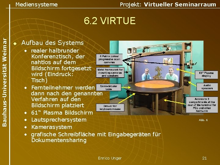 Mediensysteme Projekt: Virtueller Seminarraum Bauhaus-Universität Weimar 6. 2 VIRTUE u Aufbau des Systems •