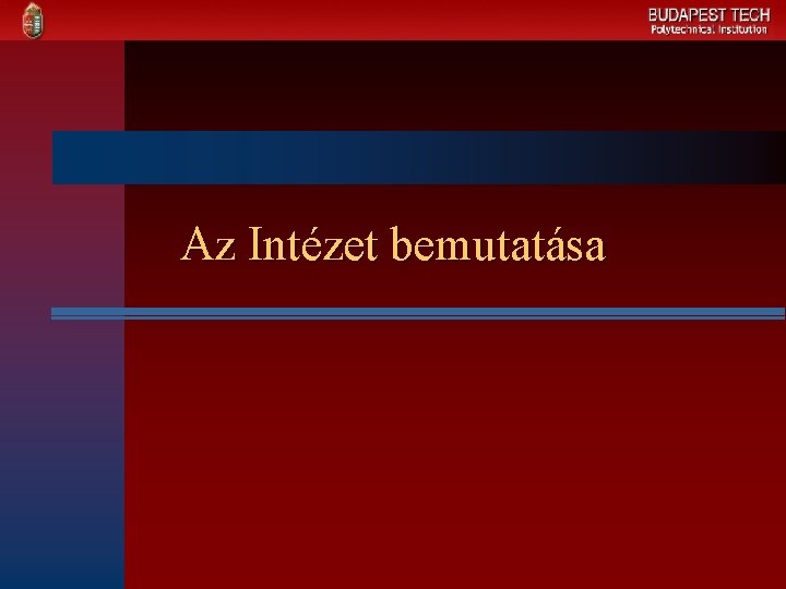 Az Intézet bemutatása 