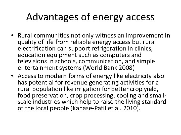 Sustainable Rural Energy Access in South Asia Challenges