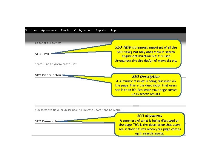 SEO Title is the most important of all the SEO fields, not only does