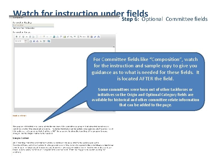 Watch for instruction under. Step fields 6: Optional Committee fields For Committee fields like