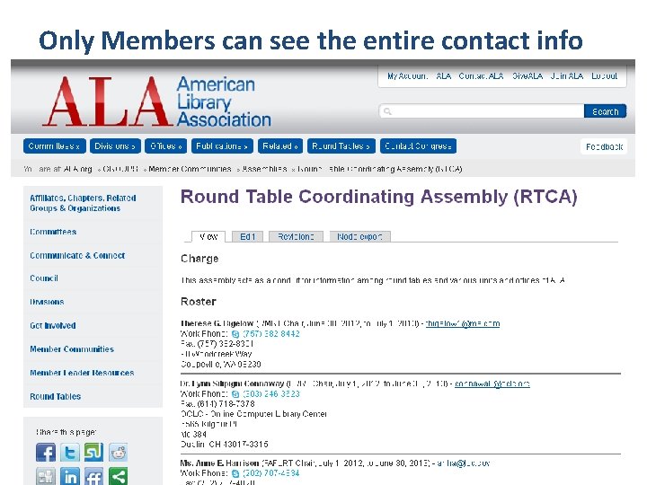 Only Members can see the entire contact info 