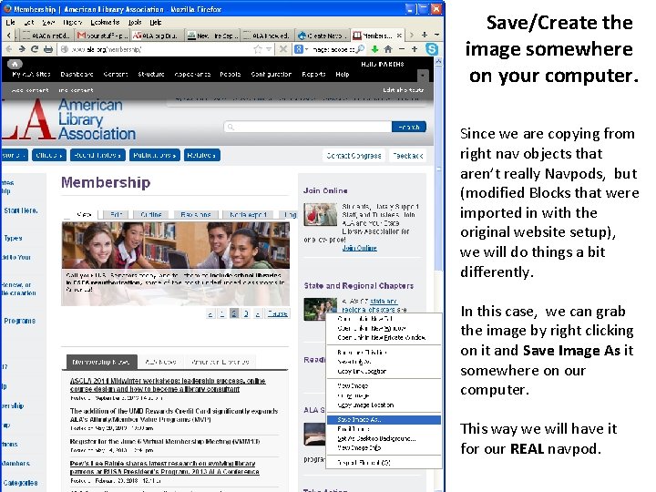 Save/Create the image somewhere on your computer. Since we are copying from right nav