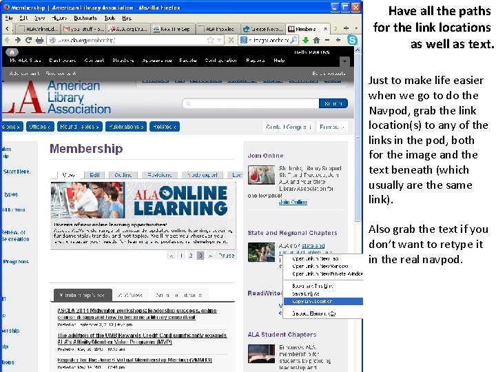 Have all the paths for the link locations as well as text. Just to