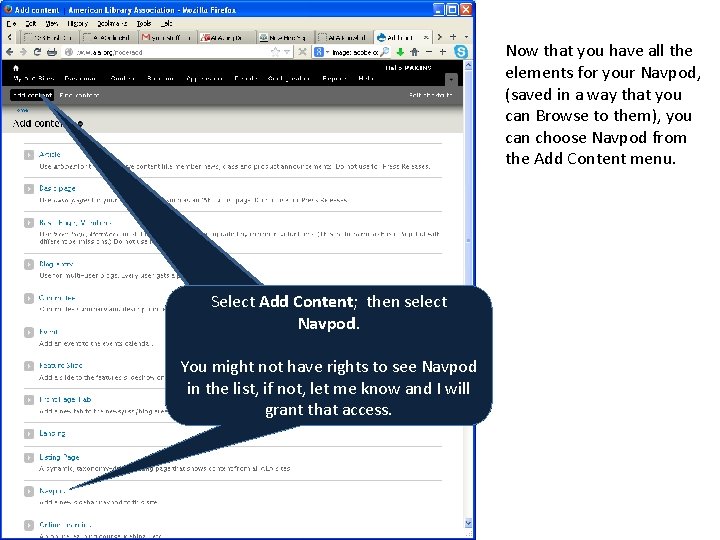 Now that you have all the elements for your Navpod, (saved in a way