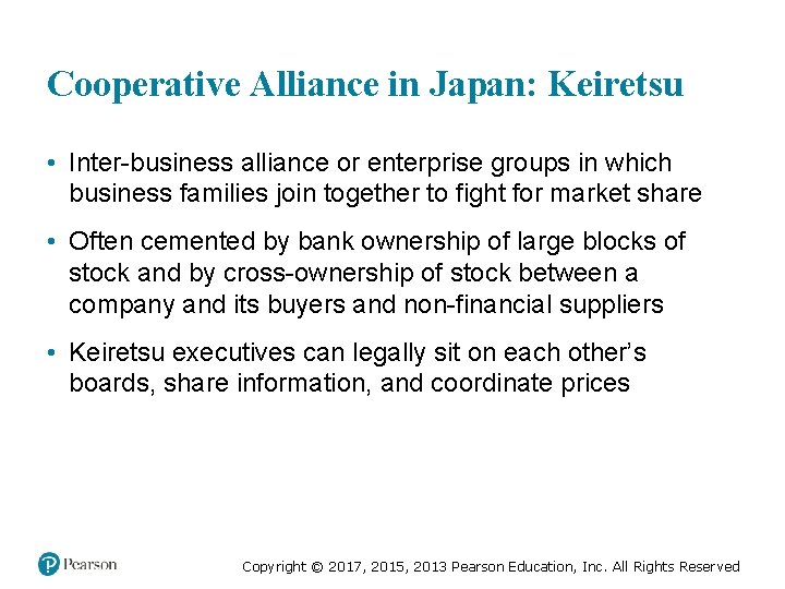 Cooperative Alliance in Japan: Keiretsu • Inter-business alliance or enterprise groups in which business Cooperative Alliance in Japan: Keiretsu • Inter-business alliance or enterprise groups in which business