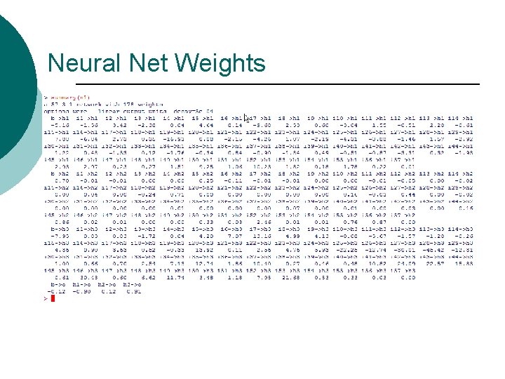 Neural Net Weights 
