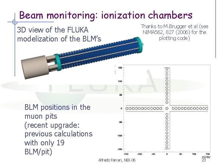 Beam monitoring: ionization chambers 3 D view of the FLUKA modelization of the BLM’s