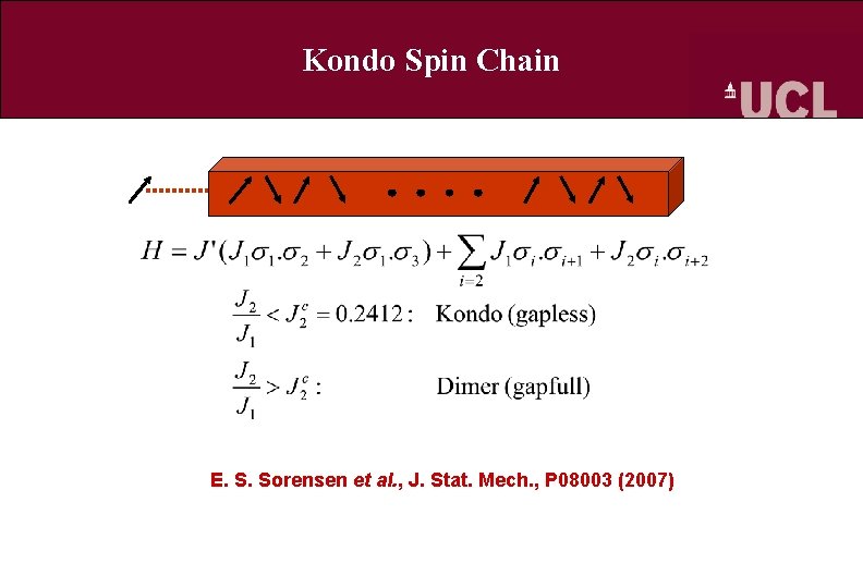 Kondo Spin Chain E. S. Sorensen et al. , J. Stat. Mech. , P