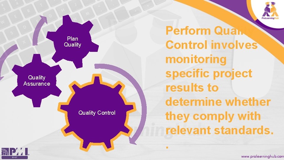 Plan Quality Assurance Quality Control Perform Quality Control involves monitoring specific project results to