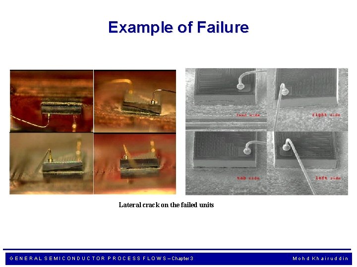 Example of Failure Lateral crack on the failed units G E N E R