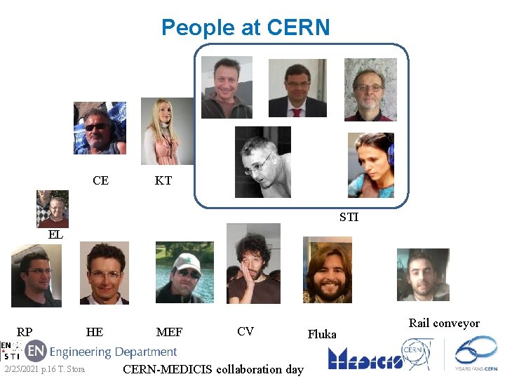 People at CERN CE KT STI EL RP 2/25/2021 p. 16 T. Stora HE
