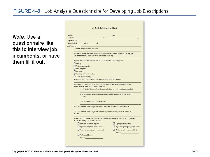 FIGURE 4– 3 Job Analysis Questionnaire for Developing Job Descriptions Note: Use a questionnaire