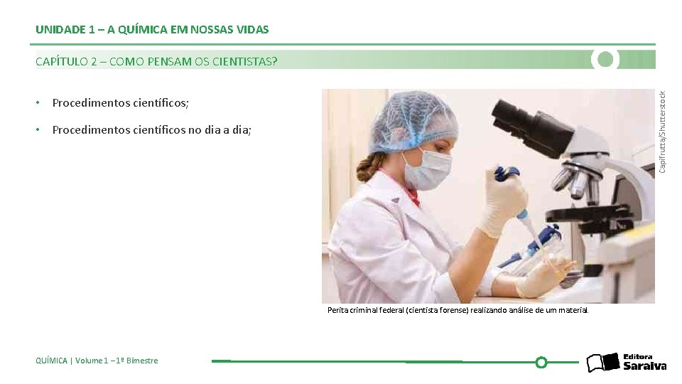 UNIDADE 1 – A QUÍMICA EM NOSSAS VIDAS Capifrutta/Shutterstock CAPÍTULO 2 – COMO PENSAM