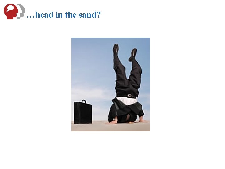 …head in the sand? 