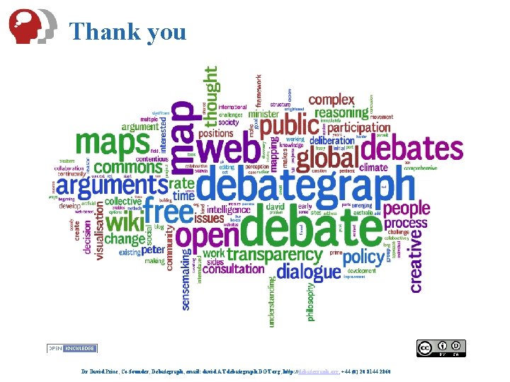 Thank you Dr David Price, Co-founder, Debategraph, email: david AT debategraph DOT org, http: