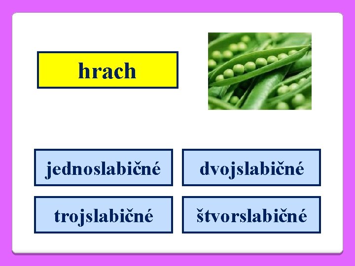 hrach jednoslabičné dvojslabičné trojslabičné štvorslabičné 