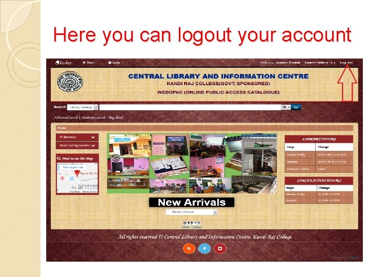 Here you can logout your account 