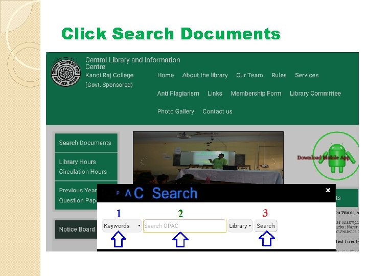 Click Search Documents 
