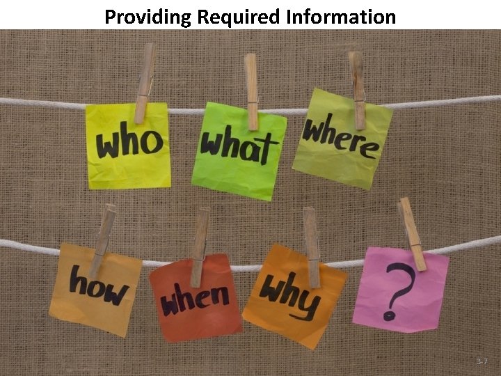 Providing Required Information 3 -7 